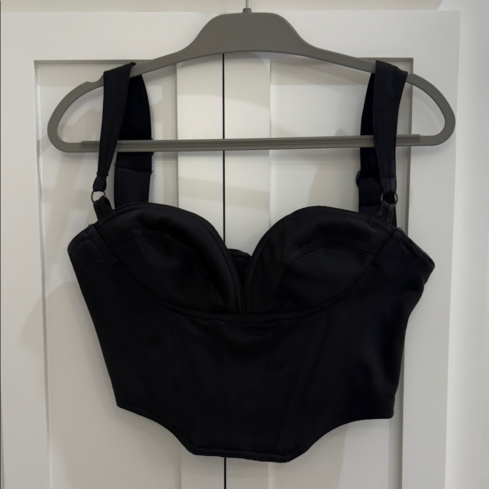 House of CB Elegant Black Cropped Corset Top